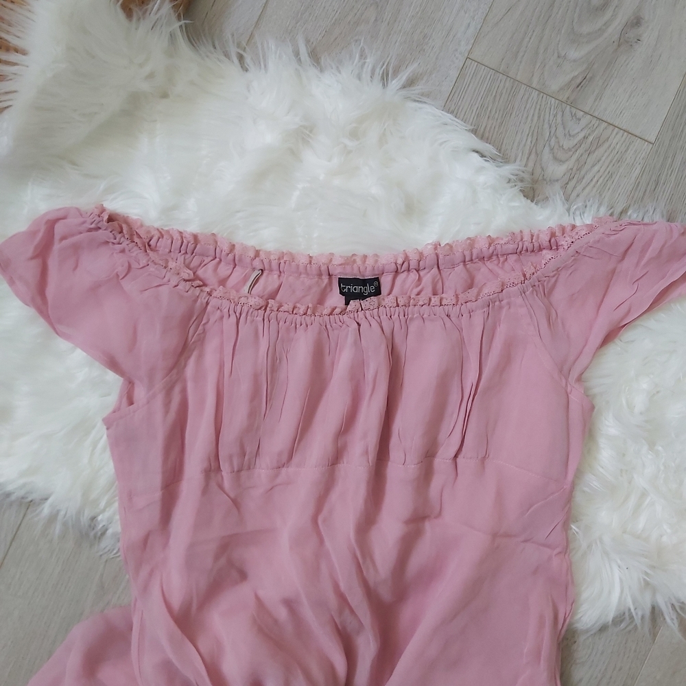 Blush pink flowy Triangle dress - Picture 5 of 8